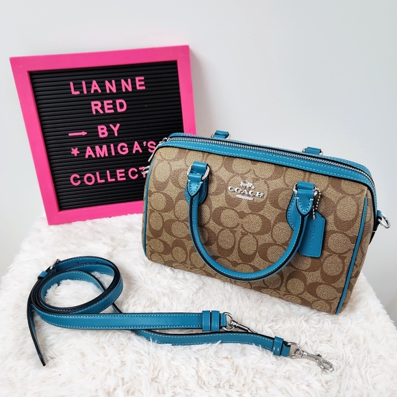 Coach Rowan Satchel In Blocked Signature Canvas - Picture 1 of 6